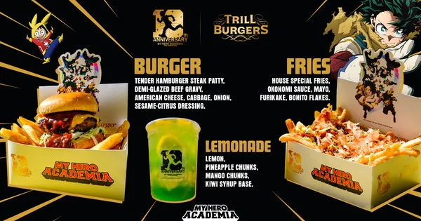Trill Burgers lance un menu pour le 10e anniversaire de My Hero Academia