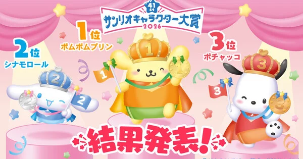 Pompompurin remporte à nouveau le classement Sanrio Character Ranking 2026